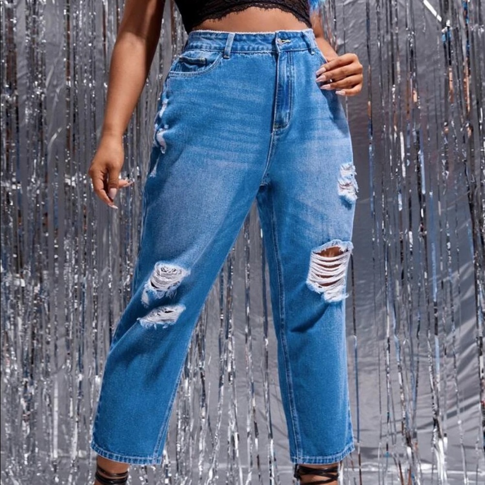 ripped mom jeans